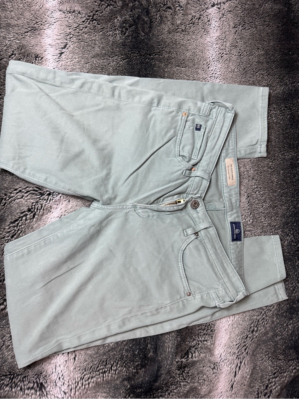 Ag Adriano Goldschmied Light Sage Straight Leg Jeans